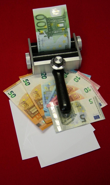 Lustiger Zaubertrick Geld Priting Machine Money Maker Blankopapier zu Geld 